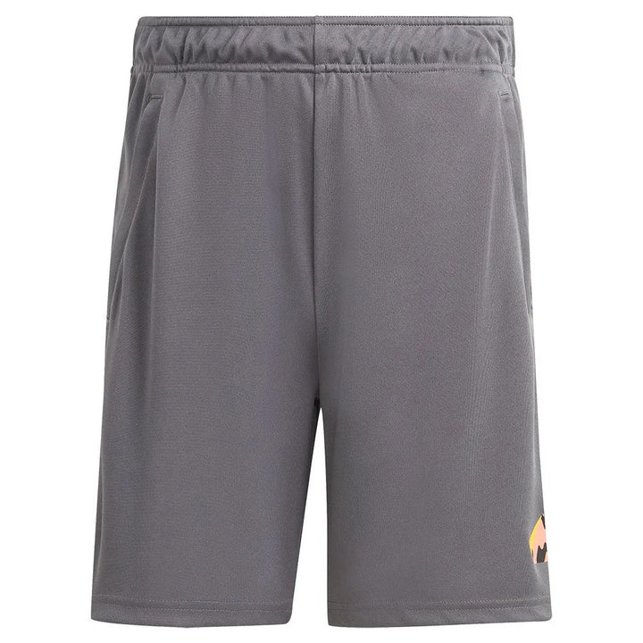 Translation missing: en.adidas Men's Train Essentials Camo-Filled Logo Training Shorts Gray/Orange-Small