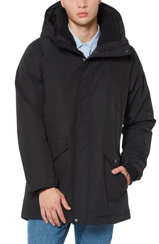 Translation missing: en.Vince Camuto Men's Parka With Sherpa Lined Hood Trim Jacket Black-2XL