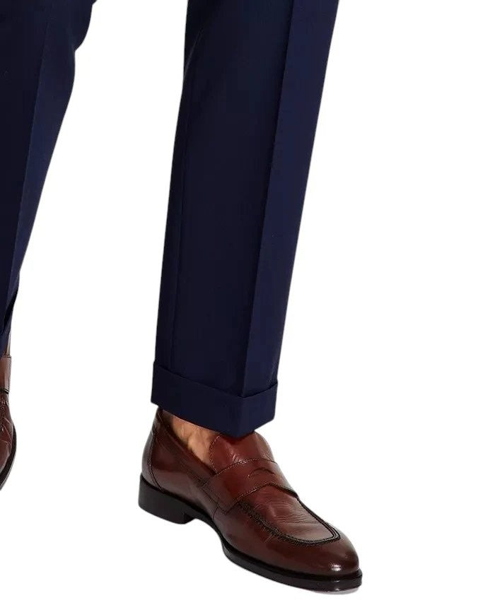 Translation missing: en.Michael Kors Men's Marina Pleated Solid Classic Fit Dress Pants Navy-44x30