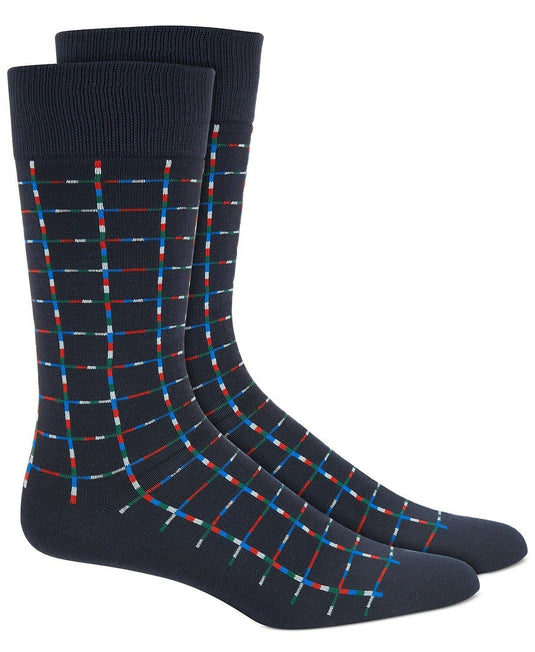 Translation missing: en.Alfani Men's 2 Pair Alfa Tech Moisture Wicking Crew Socks Ribbed, Printed, Pixel
