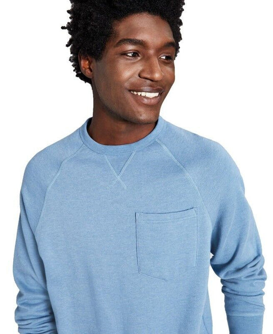 Translation missing: en.And Now This Men's Fleece Crewneck Pocket Sweatshirt in Dusty Blue-XL