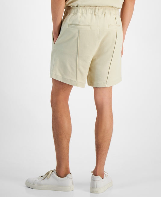 Translation missing: en.Alfani Pique All Cotton Shorts Men's 2XL Brown Rice Solid 5.5 inseam