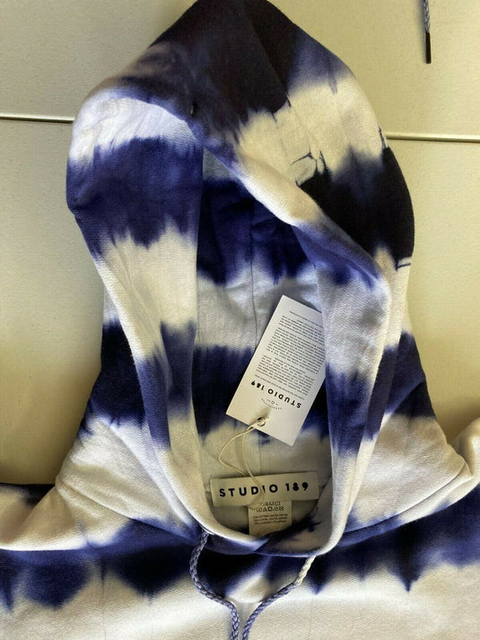Translation missing: en.Studio 189 Men's Mizuho Cotton Blend Hand Batik Hoodie in Navy/White-Large