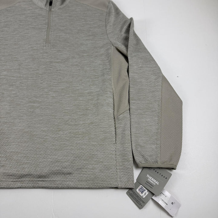 Translation missing: en.PGA Tour Golf Sweater Beige Heather Size Small Two-Tone Space-Dyed Quarter-Zip
