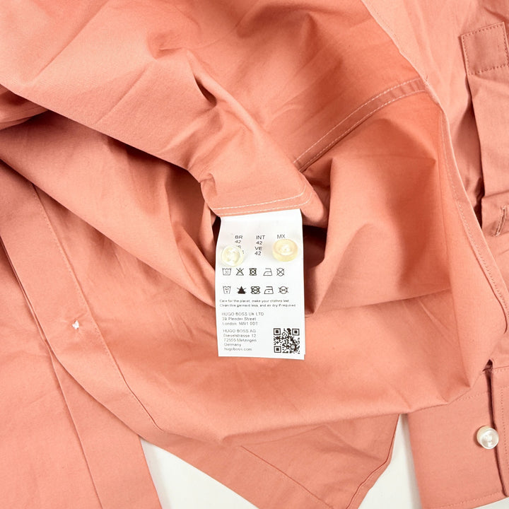 Translation missing: en.Hugo by Hugo Boss Dress Shirt Men's 16.5 34/35 Lt Pastel Red Kenno Slim-Fit