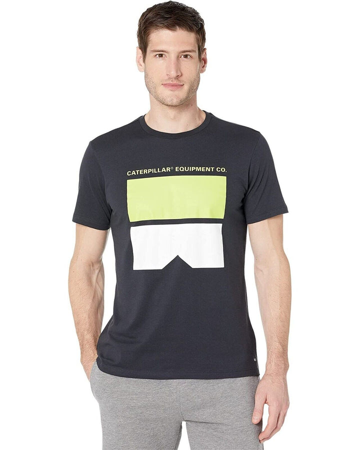 Translation missing: en.Caterpillar Men's All Cotton Connect Blocks Tee in Blue Graphite-Large