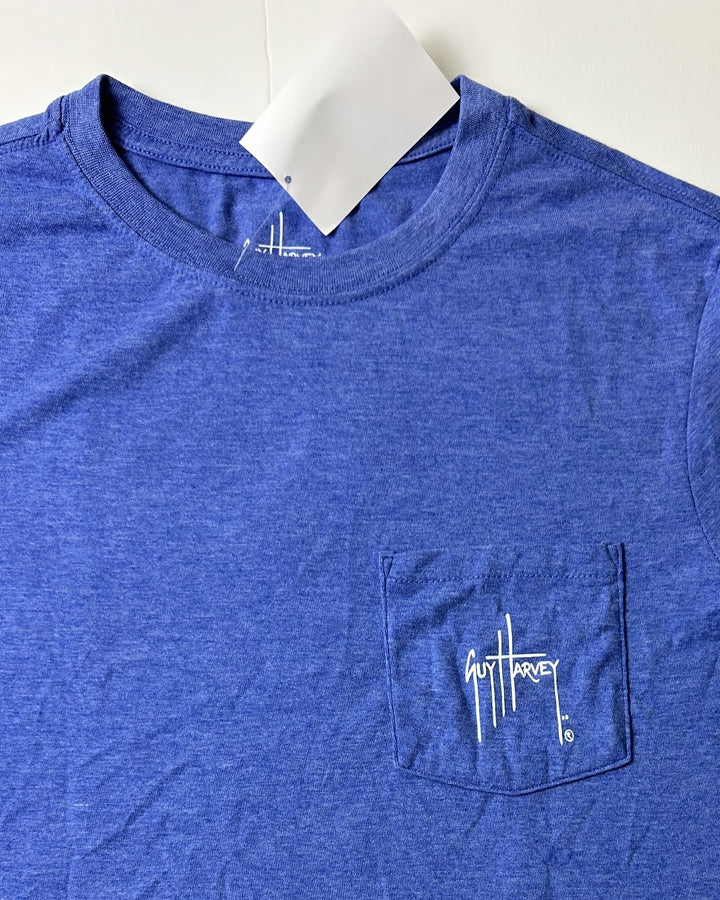 Translation missing: en.GUY HARVEY Mens Threadcycled Short Sleeve Crewneck T-Shirt Heather Royal-Small