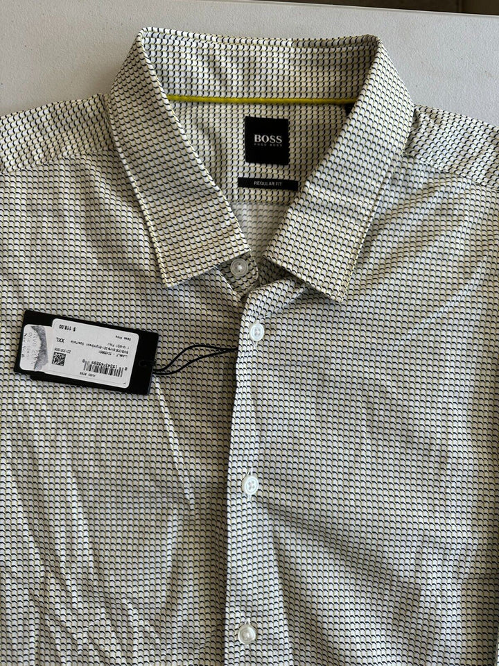 Translation missing: en.Hugo Boss Men's Lukas F Regular-Fit Shirt in Bright Green-Size 2XL