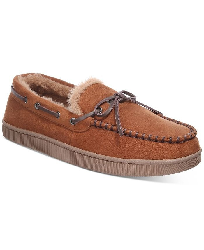 Translation missing: en.Club Room Men's Moccasin Slippers in Tan-Small 6-7