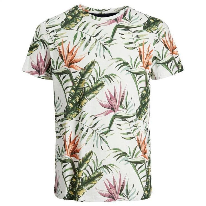 Translation missing: en.Jack &amp; Jones Men's Coastal Tropical-Print T-Shirt in Cloud Dancer-2XL