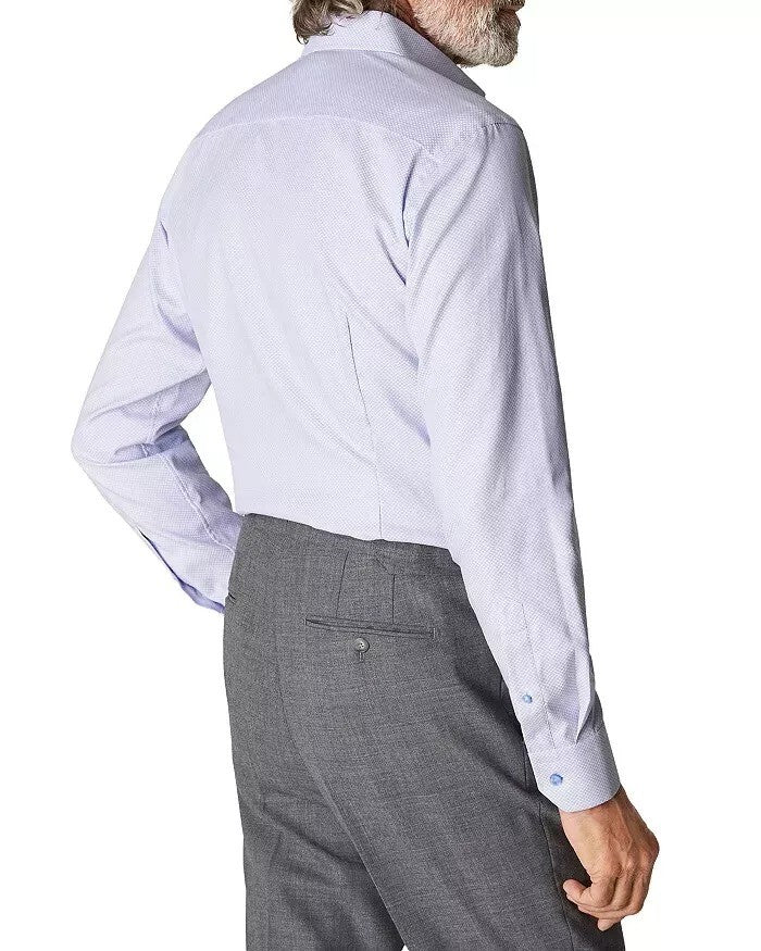 Translation missing: en.Eton Men's Slim Fit Brocade Dress Shirt in Light/Pastel Blue Size EU38 US15