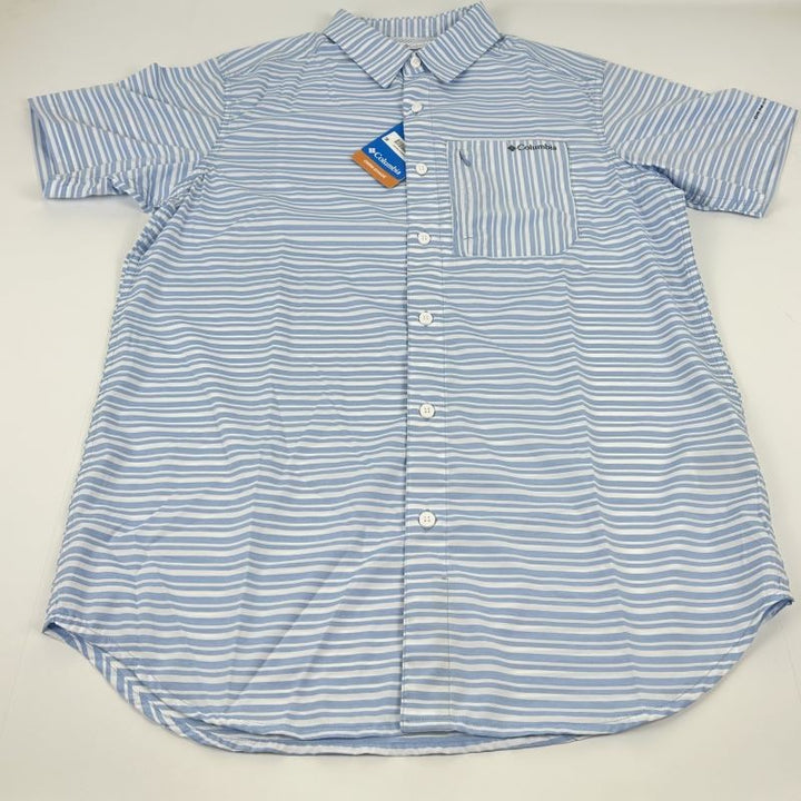 Translation missing: en.Columbia Mens Twisted Creek III Short Sleeve Shirt Jet Stream Basi Blue-Medium