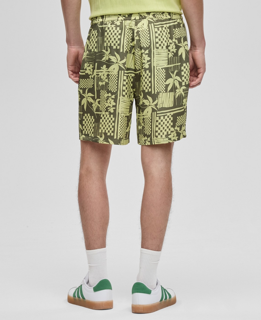 Translation missing: en.Mode of One Men's Vacation Palm Woven Pull-on Shorts Wild Ivy Green-2XL