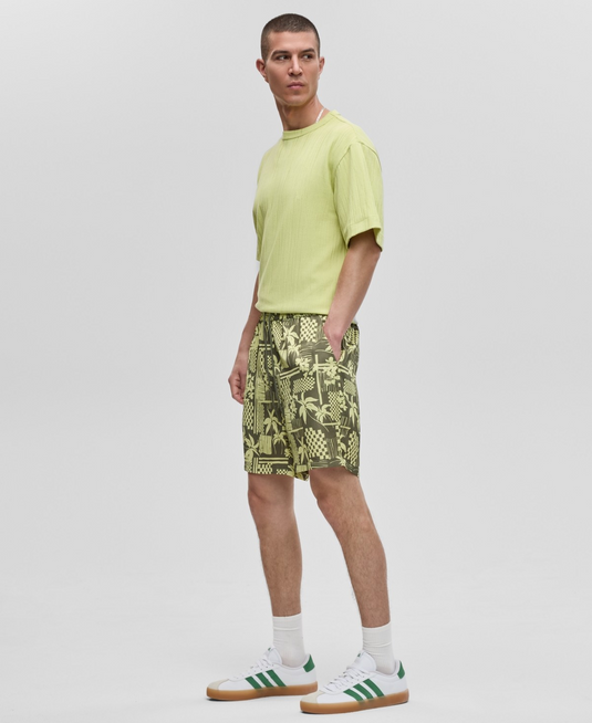 Translation missing: en.Mode of One Men's Vacation Palm Woven Pull-on Shorts Wild Ivy Green-Medium