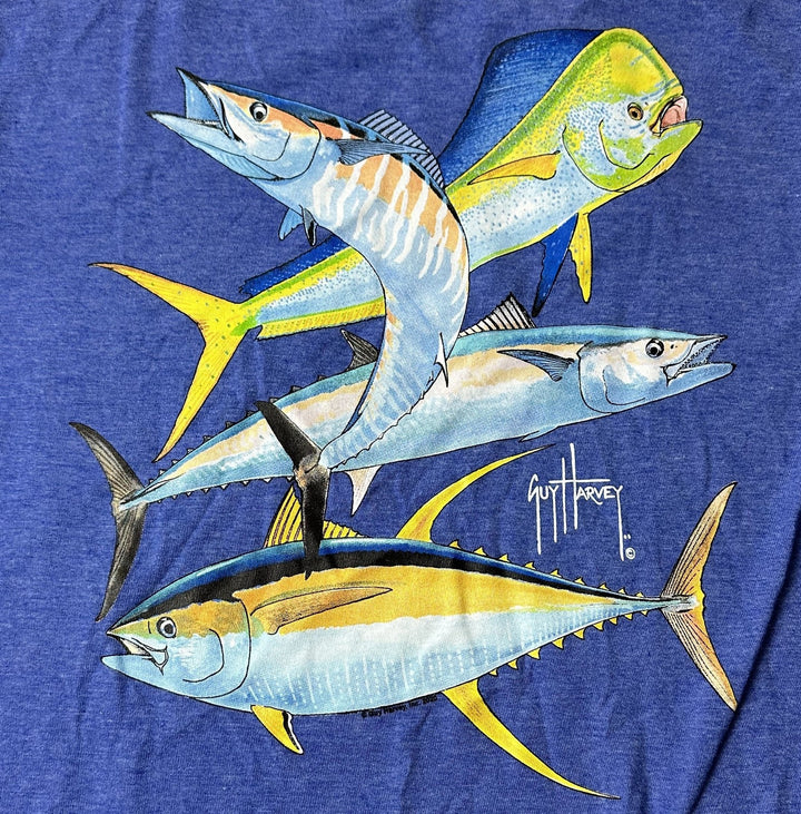 Translation missing: en.GUY HARVEY Mens Threadcycled Short Sleeve Crewneck T-Shirt Heather Royal-Small