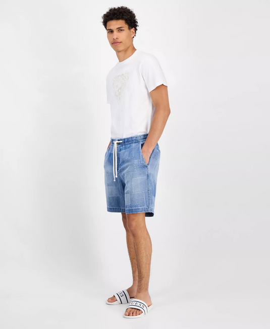 Translation missing: en.Guess Men's Orion Denim 7-1/2" Shorts Size 34 Chance Blue All Cotton Drawstring