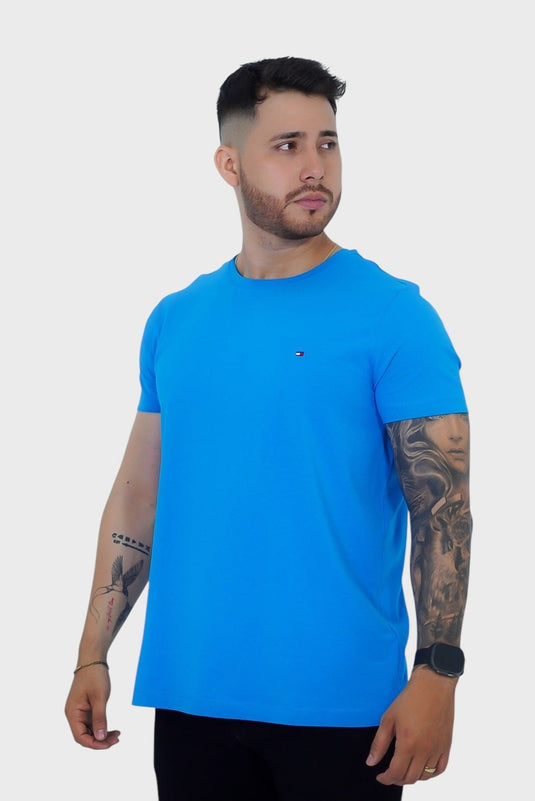 Translation missing: en.Tommy Hilfiger Men's Stretch Cotton Extra Slim-Fit T-Shirt Cerulean Aqua-Large