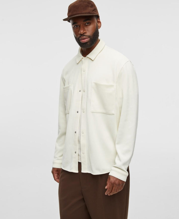 Translation missing: en.Mode of One Men's Long-Sleeve Knit Snap-Front Shirt Soft Vanilla Size Medium