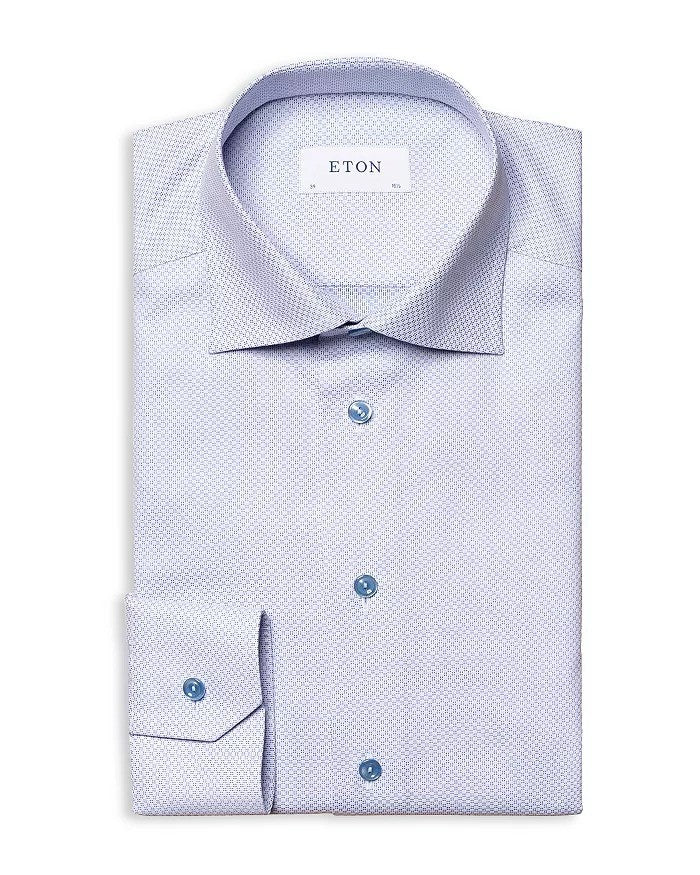 Translation missing: en.Eton Men's Slim Fit Brocade Dress Shirt in Light/Pastel Blue Size EU38 US15