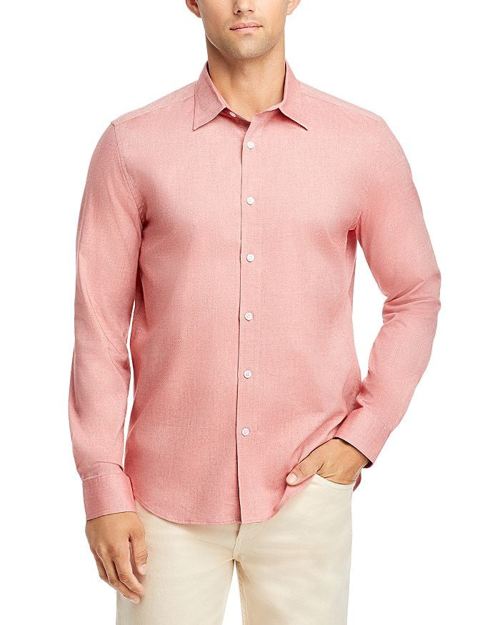 Translation missing: en.The Men's Store Regular Fit Cotton Flannel Shirt in Brick-Large