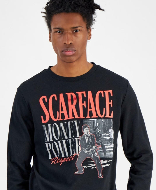 Translation missing: en.Hybrid Men's Scarface Miami Regular-Fit Printed Fleece Sweatshirt - Black-2XL