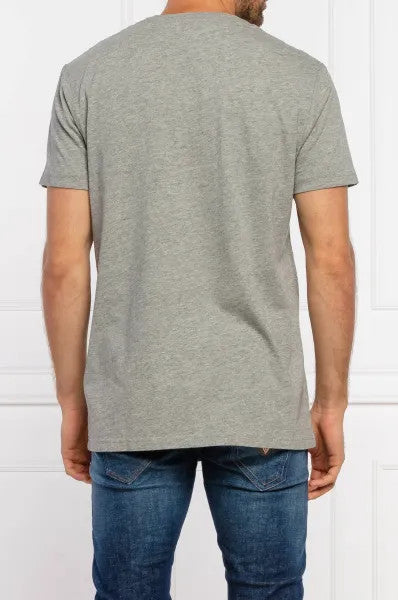 Translation missing: en.GUESS Mens Eco College Applique Logo Graphic T-Shirt Marble Heather Grey-Medium