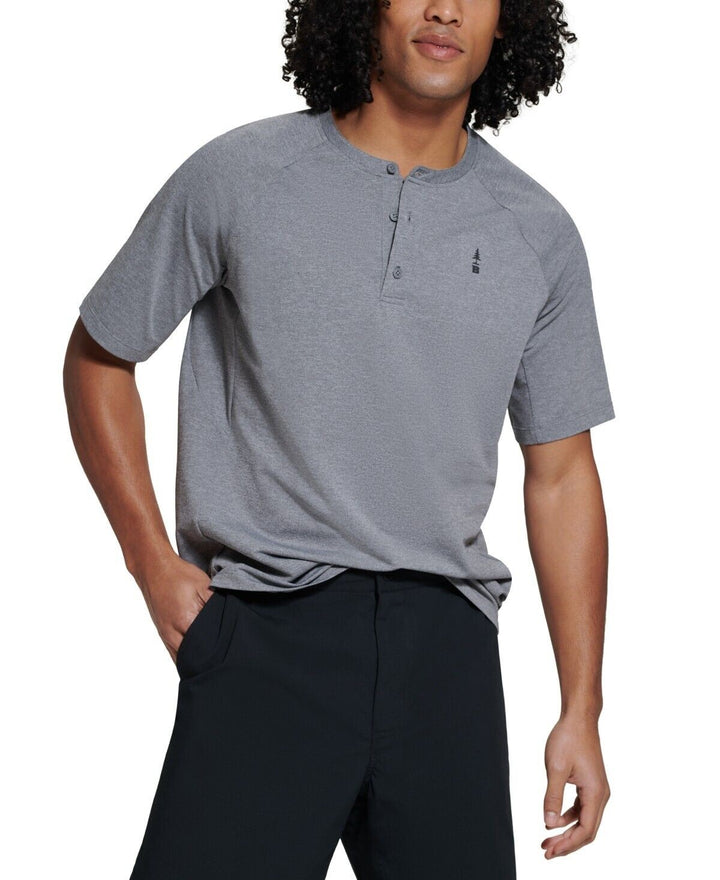 Translation missing: en.Bass Outdoor Men's Hilltop Henley Shirt in Gargoyle Heather-Small