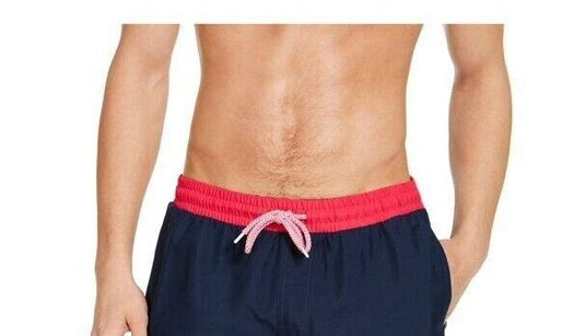 Translation missing: en.Inc Men's Liam Solid 5" Swim Trunks in Navy-Size 2XL