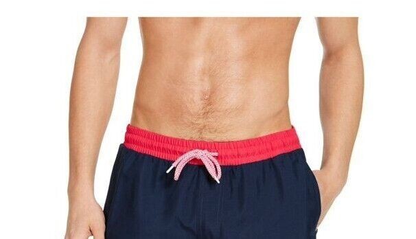 Translation missing: en.Inc Men's Liam Solid 5" Swim Trunks in Navy-Size 2XL