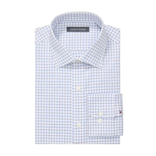 Translation missing: en.Tommy Hilfiger Men's Th Flex Regular-Fit Stretch Dress Shirt Blue-14.5 32/33