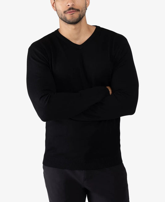 Translation missing: en.X-Ray Men's Basic V-Neck Pullover Nylon Blend Midweight Sweater - Black-Medium