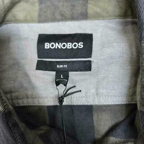 Translation missing: en.Bonobos Flannel Shirt Olive Green Buffalo Plaid Size Medium Mens Slim-Fit