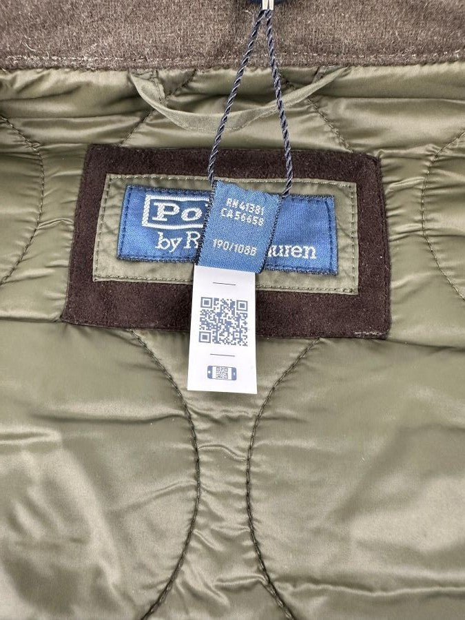 Translation missing: en.Polo Ralph Lauren Men's Suede Trimmed Quilted Jacket in Olive Green-2XL