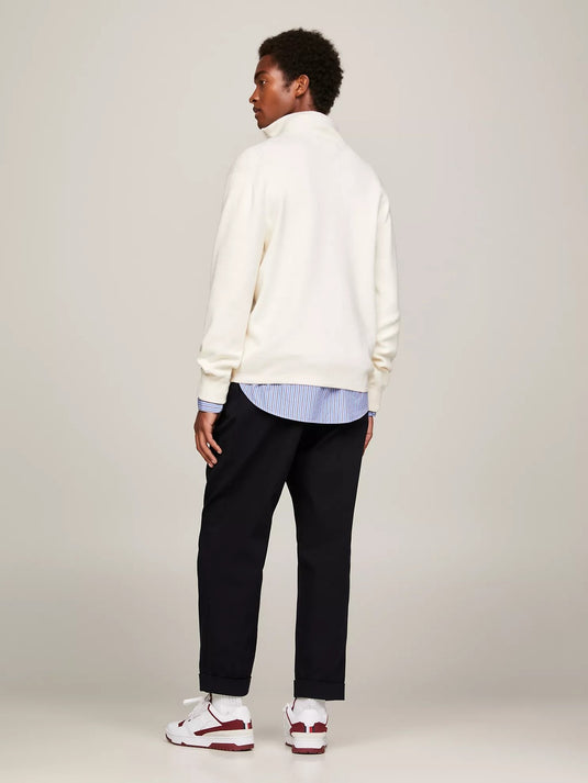 Translation missing: en.Tommy Hilfiger Men's Stripe Quarter-Zip Sweater - Calico Tan-2XL