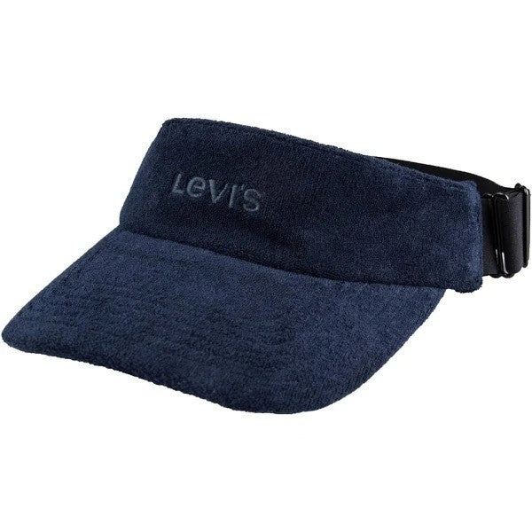 Translation missing: en.Levi's Men's Adjustable Terry Cloth Embroidered Logo Visor Navy Blue-OS