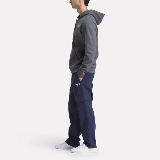 Translation missing: en.Reebok Mens Identity Cargo Pant Size Small Vector Navy Small Logo  Elastic Waist