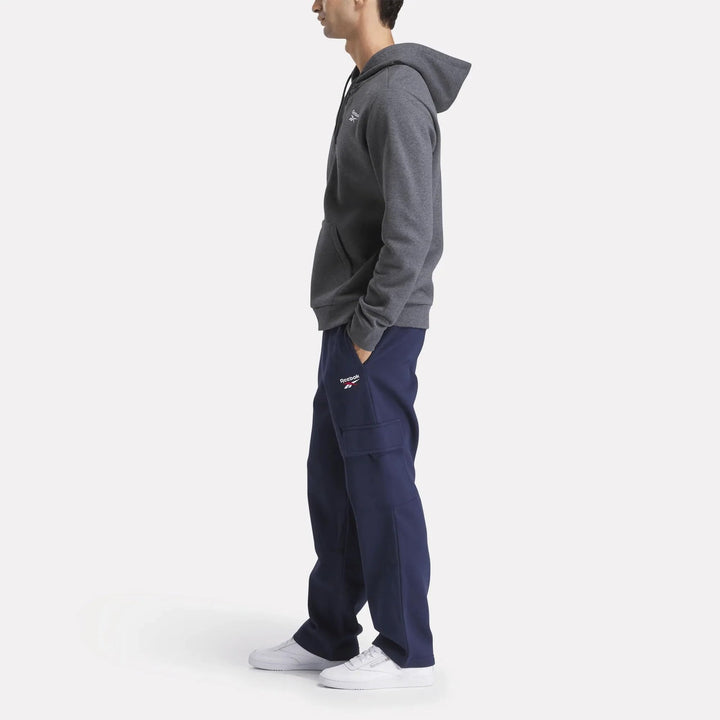 Translation missing: en.Reebok Mens Identity Cargo Pant Size Small Vector Navy Small Logo  Elastic Waist