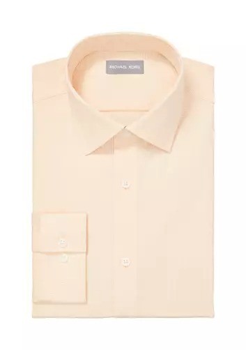 Translation missing: en.Michael Kors Dress Shirt Mens 17 32/33 Lt Orange Reg Fit Airsoft Stretch