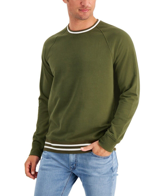 Translation missing: en.Club Room Men's Regular-Fit Colorblocked Fleece Sweatshirt New Olive-Size 2XL