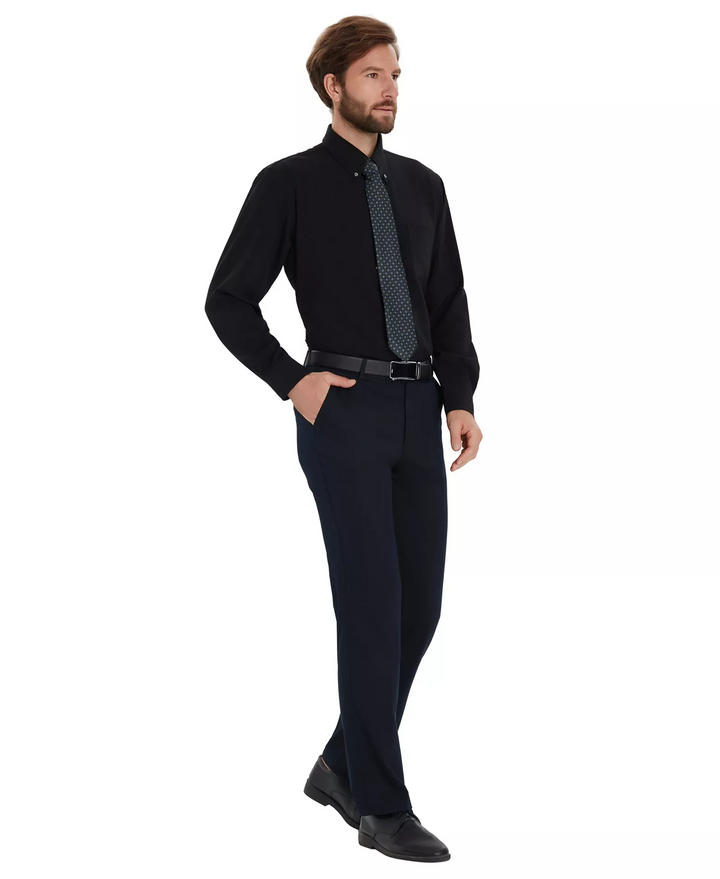 Translation missing: en.Club Room Traveler Dress Shirt Men's 17 32/33 Black Regular Fit Stretch