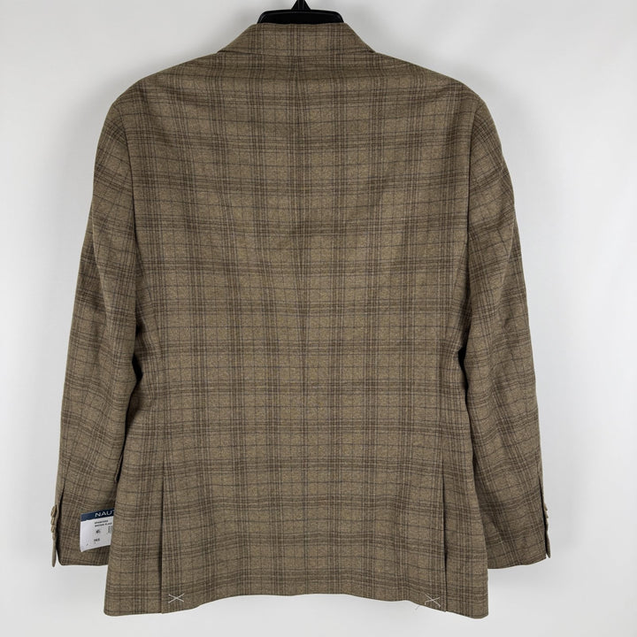 Translation missing: en.Nautica Men's Modern-Fit Branford Plaid Sport Coat Brown Blue Plaid-36S
