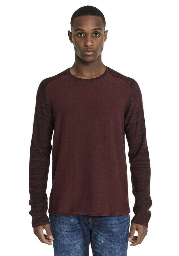 Translation missing: en.Buffalo David Bitton Men's Wuqui Contrast Raglan Sleeve Sweater in Oxblood-Small