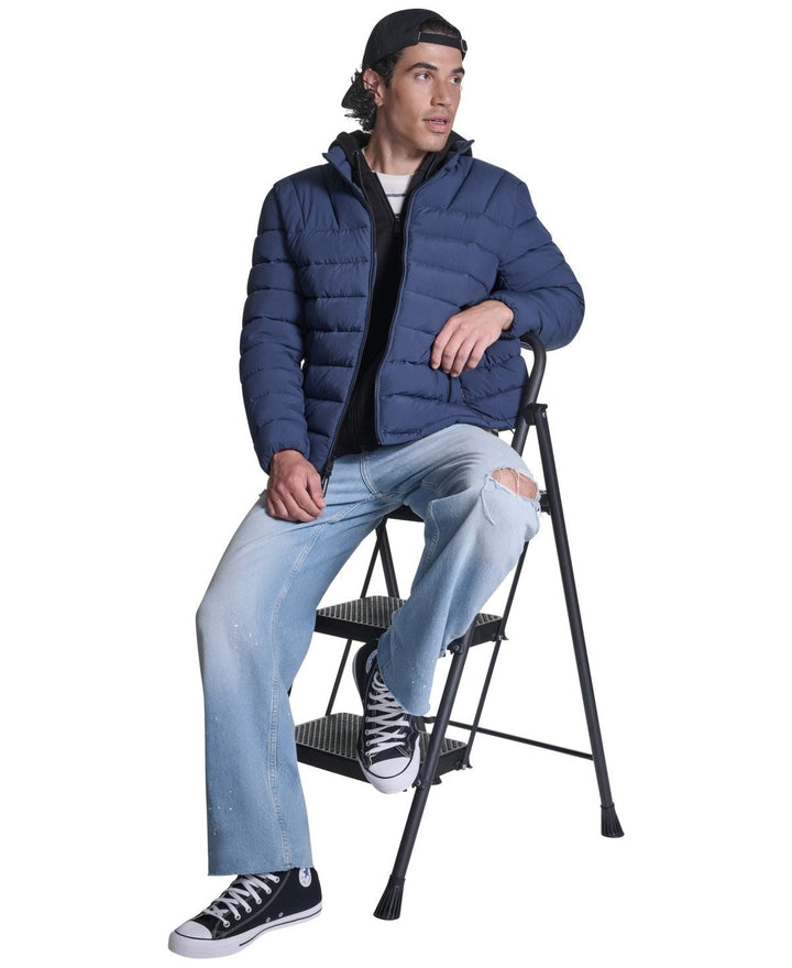 Translation missing: en.Converse Men's Lightweight Hooded Bib Puffer Jacket - Converse Navy-XL