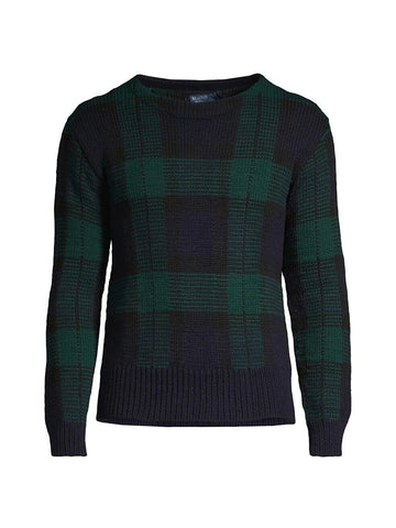 Translation missing: en.Polo Ralph Lauren Men's Wool Hand-Knit Tartan Sweater in Blackwatch Plaid-XL