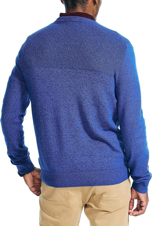 Translation missing: en.Nautica Men's Sustainably Crafted Textured Crewneck Sweater, Cobalt Blue-Large