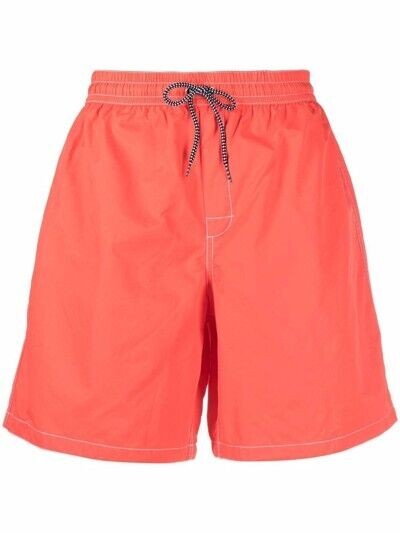 Translation missing: en.A.P.C. Men's Louis Solid Regular Fit Swim Trunks in Coral-2XL