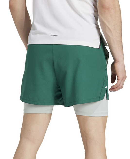 Translation missing: en.adidas Men's Gym 2-in-1 7in Inseam Slim Fit Shorts Collegiate Green Pockets-2XL