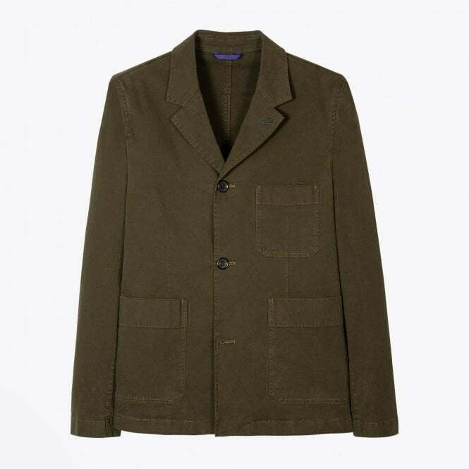 Translation missing: en.PS Paul Smith Convertible Collar Jacket in Olive Green-Size XS