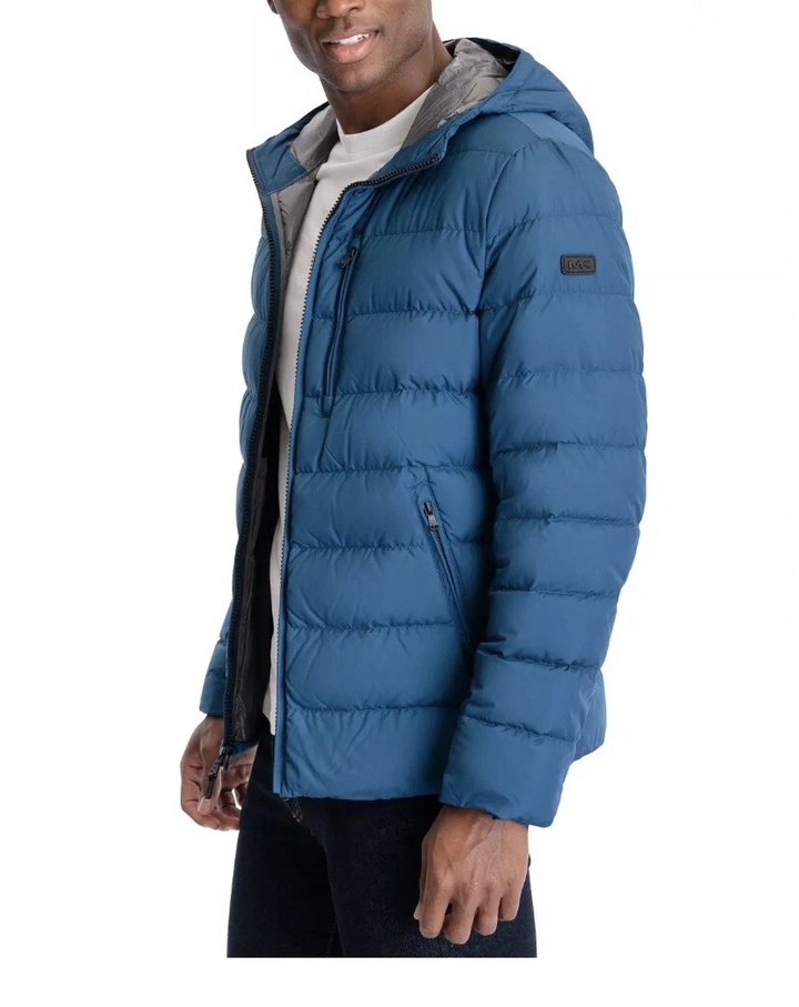 Translation missing: en.Michael Kors Men's Hooded Puffer Jacket Size Small Pacific Blue Wind-Resistant