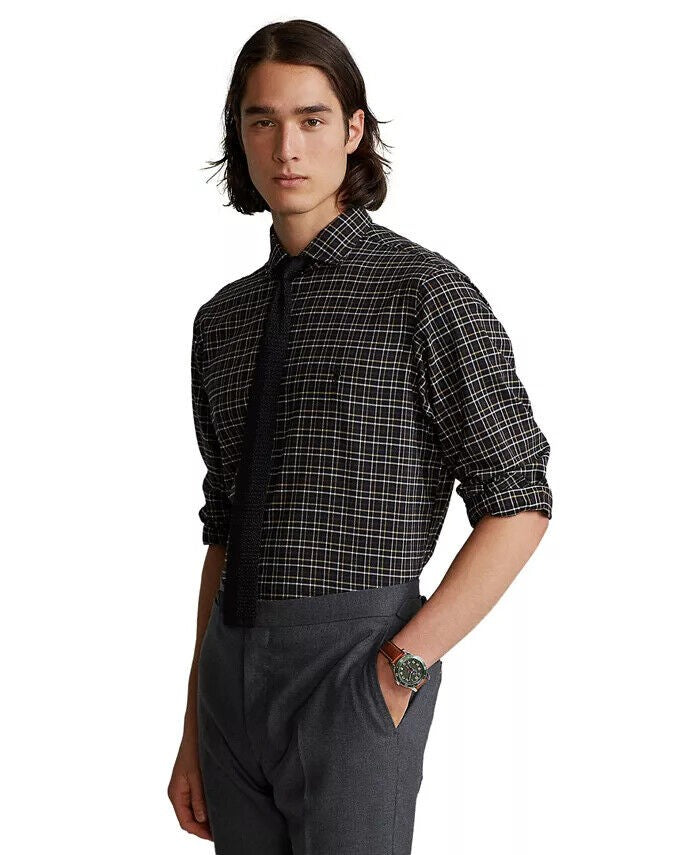 Translation missing: en.Polo Ralph Lauren Men's Classic-Fit Twill Shirt in Black/Tan-Small